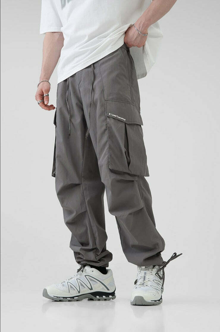 BJHG Y2K Pleated Cargo Pants - 90s Grunge, Retro Summer Outfits, Y2K Fashion Essentials