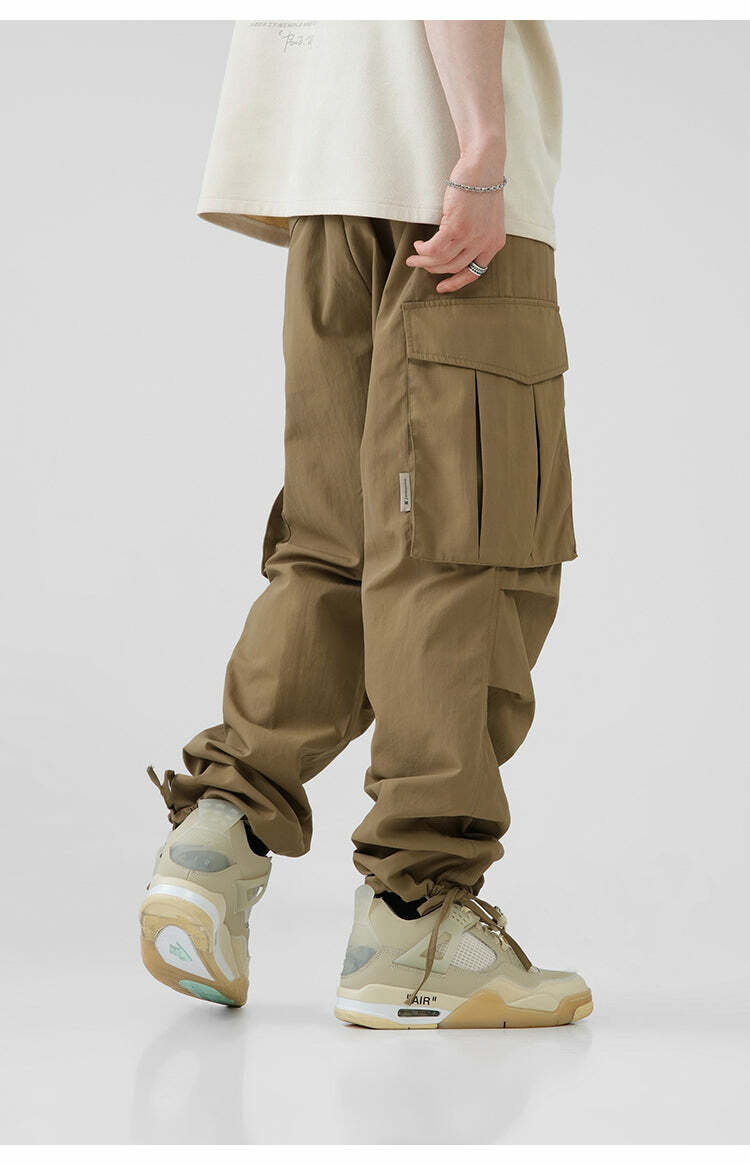 BJHG Y2K Pleated Cargo Pants - 90s Grunge, Retro Summer Outfits, Y2K Fashion Essentials