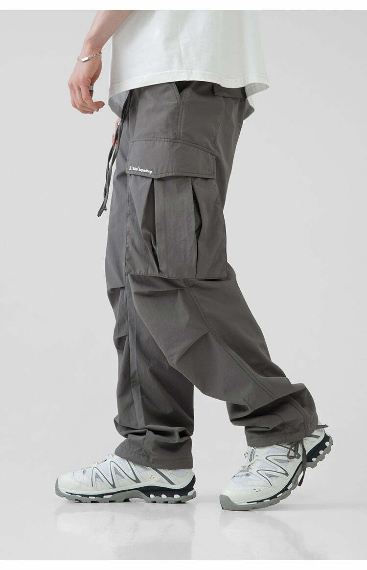 BJHG Y2K Pleated Cargo Pants - 90s Grunge, Retro Summer Outfits, Y2K Fashion Essentials