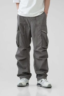 BJHG Y2K Pleated Cargo Pants - 90s Grunge, Retro Summer Outfits, Y2K Fashion Essentials