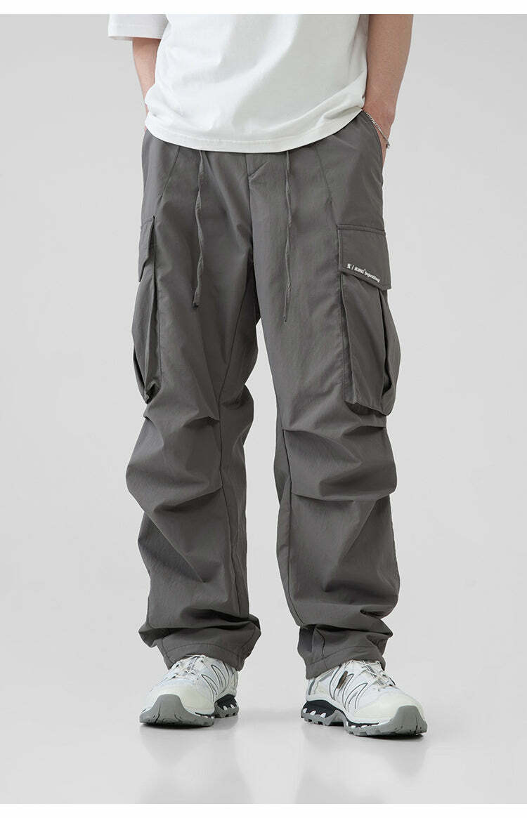 BJHG Y2K Pleated Cargo Pants - 90s Grunge, Retro Summer Outfits, Y2K Fashion Essentials