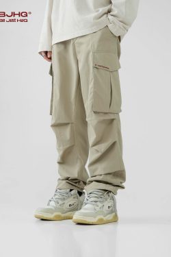 BJHG Y2K Pleated Cargo Pants - 90s Grunge, Retro Summer Outfits, Y2K Fashion Essentials