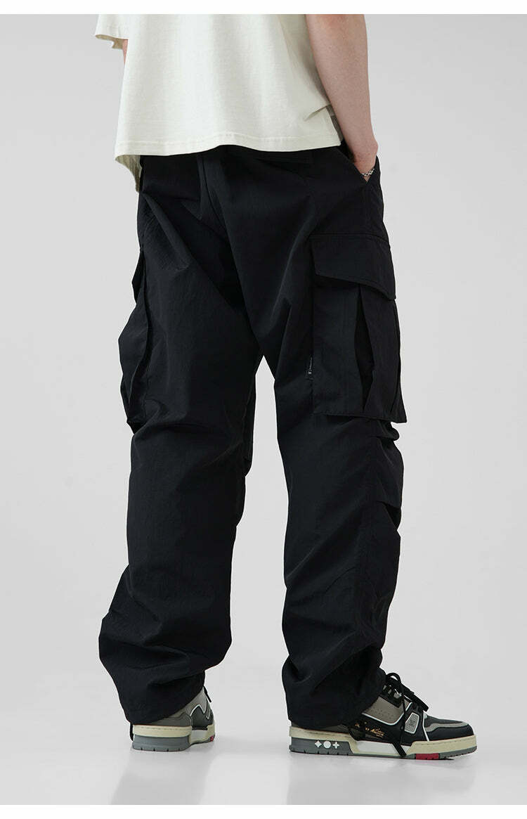 BJHG Y2K Pleated Cargo Pants - 90s Grunge, Retro Summer Outfits, Y2K Fashion Essentials