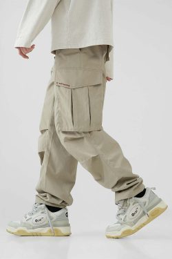 BJHG Y2K Pleated Cargo Pants - 90s Grunge, Retro Summer Outfits, Y2K Fashion Essentials