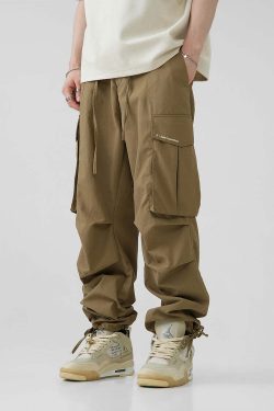 BJHG Y2K Pleated Cargo Pants - 90s Grunge, Retro Summer Outfits, Y2K Fashion Essentials