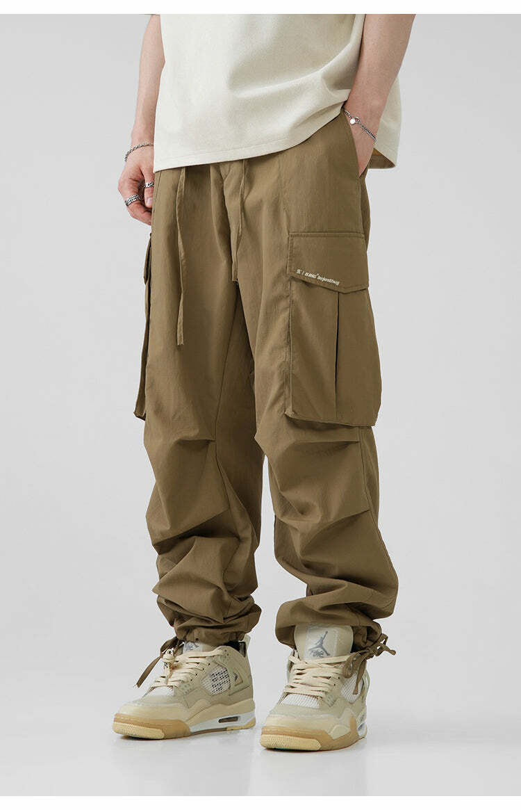 BJHG Y2K Pleated Cargo Pants - 90s Grunge, Retro Summer Outfits, Y2K Fashion Essentials
