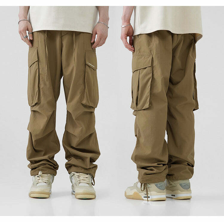 BJHG Y2K Pleated Cargo Pants - 90s Grunge, Retro Summer Outfits, Y2K Fashion Essentials