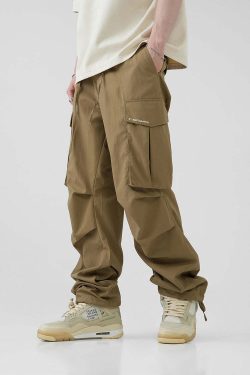 BJHG Y2K Pleated Cargo Pants - 90s Grunge, Retro Summer Outfits, Y2K Fashion Essentials