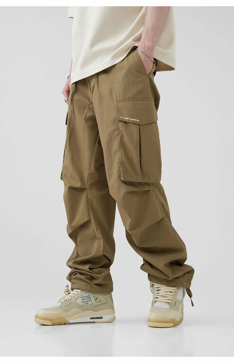 BJHG Y2K Pleated Cargo Pants - 90s Grunge, Retro Summer Outfits, Y2K Fashion Essentials