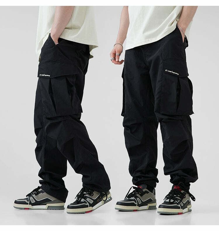 BJHG Y2K Pleated Cargo Pants - 90s Grunge, Retro Summer Outfits, Y2K Fashion Essentials