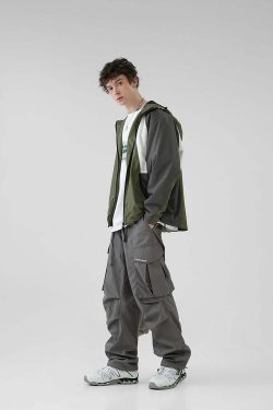 BJHG Y2K Pleated Cargo Pants - 90s Grunge, Retro Summer Outfits, Y2K Fashion Essentials