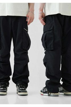 BJHG Y2K Pleated Cargo Pants - 90s Grunge, Retro Summer Outfits, Y2K Fashion Essentials