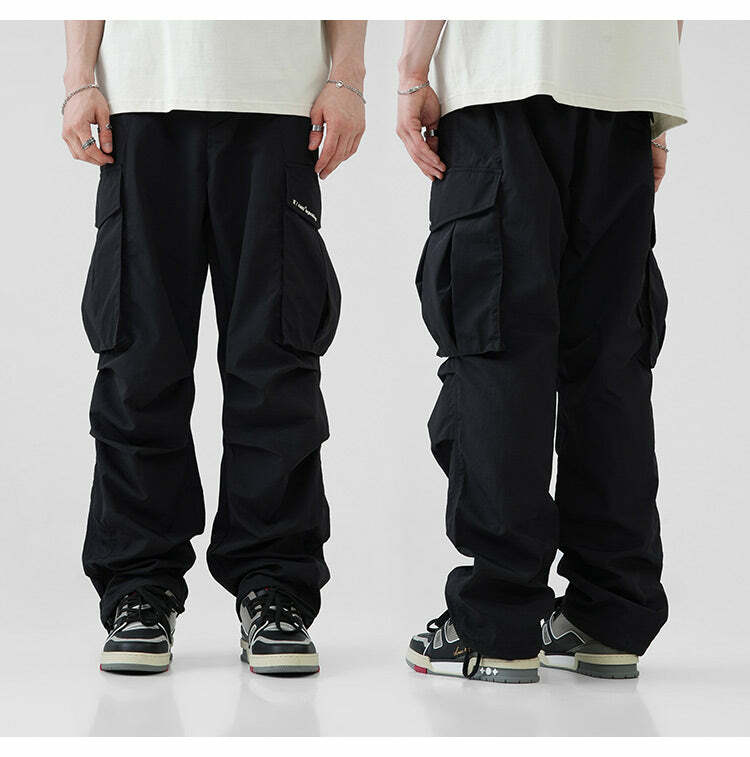 BJHG Y2K Pleated Cargo Pants - 90s Grunge, Retro Summer Outfits, Y2K Fashion Essentials