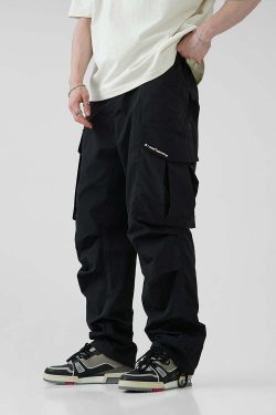 BJHG Y2K Pleated Cargo Pants - 90s Grunge, Retro Summer Outfits, Y2K Fashion Essentials