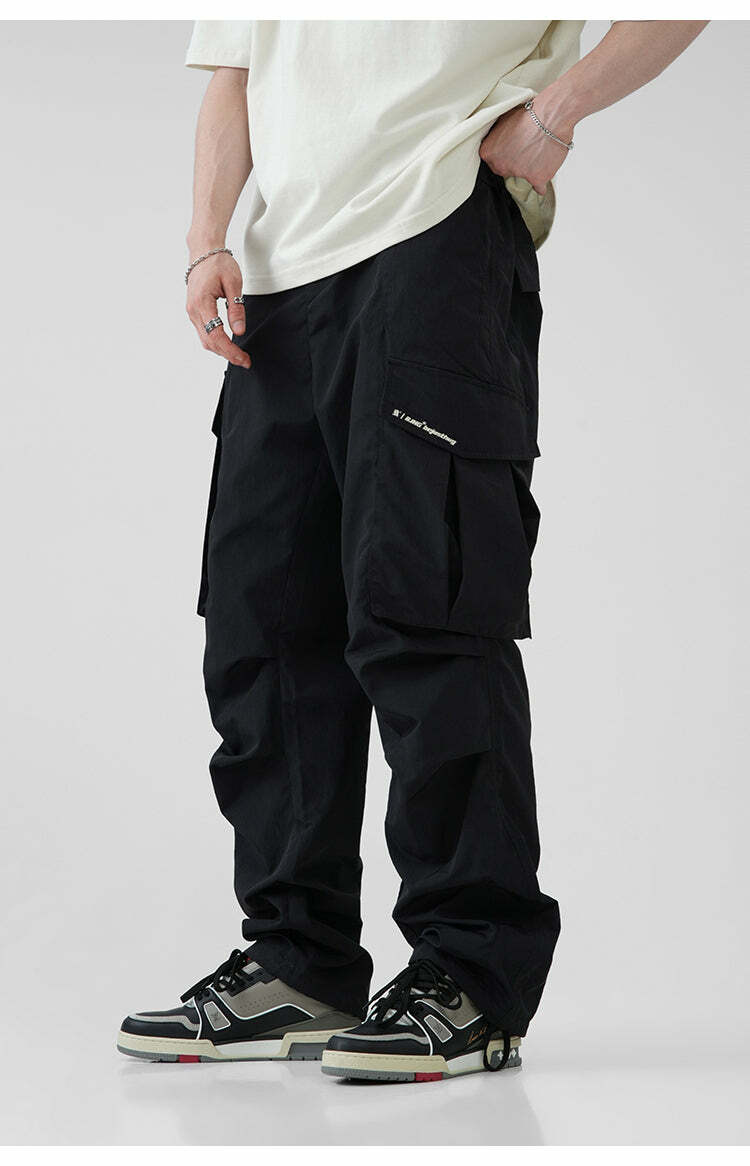 BJHG Y2K Pleated Cargo Pants - 90s Grunge, Retro Summer Outfits, Y2K Fashion Essentials