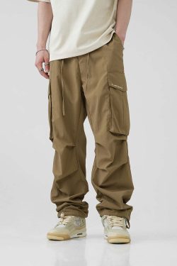 BJHG Y2K Pleated Cargo Pants - 90s Grunge, Retro Summer Outfits, Y2K Fashion Essentials