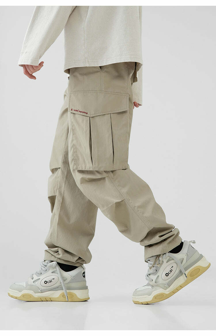 BJHG Y2K Pleated Cargo Pants - 90s Grunge, Retro Summer Outfits, Y2K Fashion Essentials