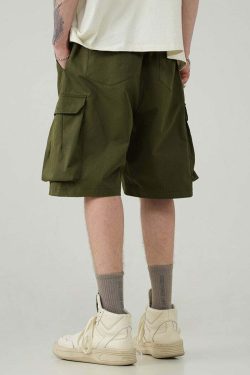 BJHG Y2K Pleated Drawstring Cargo Shorts - 90s Grunge Summer Outfit, Retro Y2K Fashion