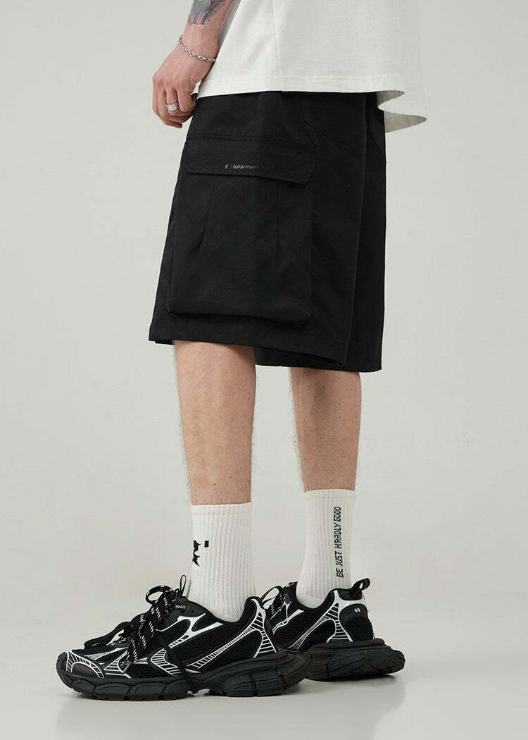 BJHG Y2K Pleated Drawstring Cargo Shorts - 90s Grunge Summer Outfit, Retro Y2K Fashion