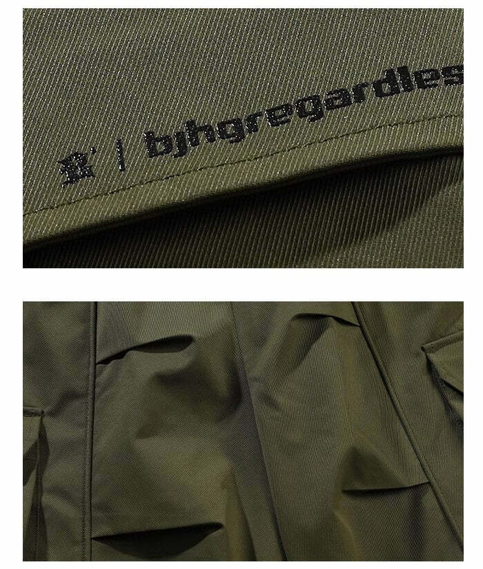 BJHG Y2K Pleated Drawstring Cargo Shorts - 90s Grunge Summer Outfit, Retro Y2K Fashion