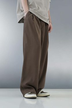 BJHG Y2K Pleated Trousers - 90s Grunge, Retro Summer Outfits, Y2K Club & Party Fashion