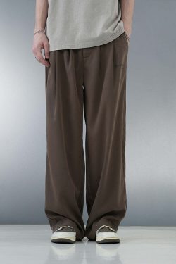 BJHG Y2K Pleated Trousers - 90s Grunge, Retro Summer Outfits, Y2K Club & Party Fashion