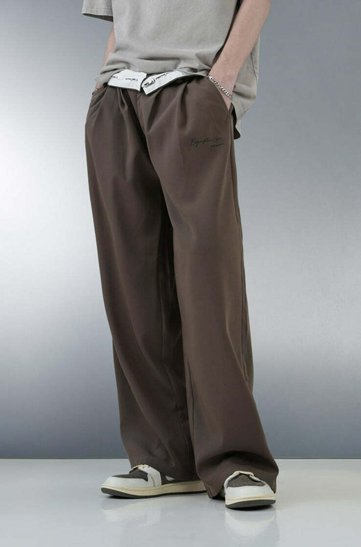 BJHG Y2K Pleated Trousers - 90s Grunge, Retro Summer Outfits, Y2K Club & Party Fashion