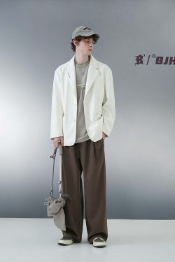 BJHG Y2K Pleated Trousers - 90s Grunge, Retro Summer Outfits, Y2K Club & Party Fashion