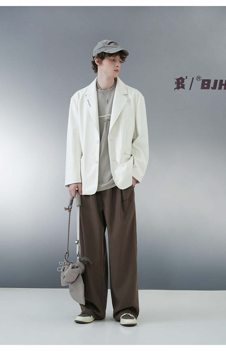 BJHG Y2K Pleated Trousers - 90s Grunge, Retro Summer Outfits, Y2K Club & Party Fashion