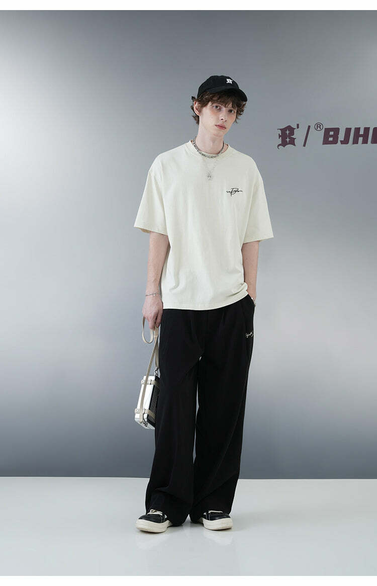BJHG Y2K Pleated Trousers - 90s Grunge, Retro Summer Outfits, Y2K Club & Party Fashion