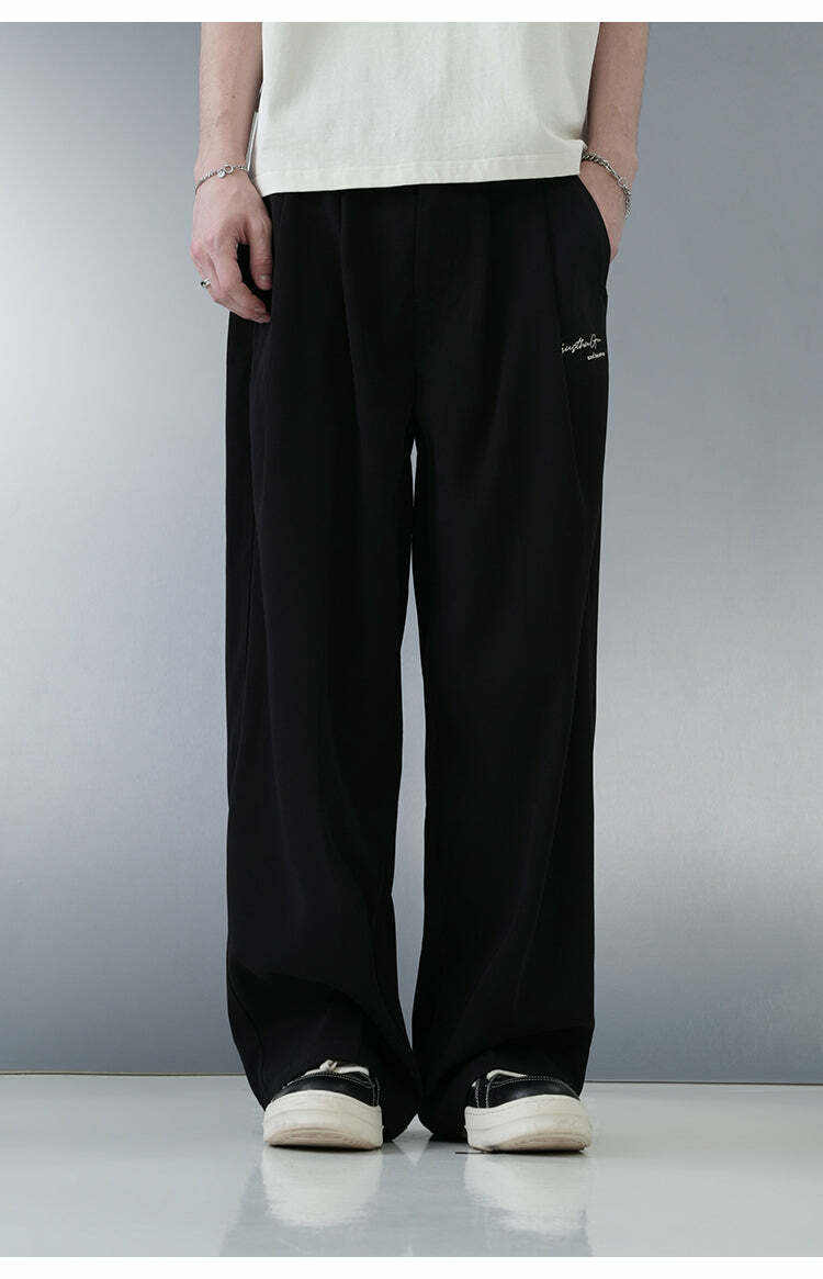 BJHG Y2K Pleated Trousers - 90s Grunge, Retro Summer Outfits, Y2K Club & Party Fashion