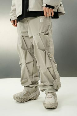 BJHG Y2K Ruched Cargo Pants - 90s Grunge, Retro Summer Outfits, Y2K Fashion Essentials