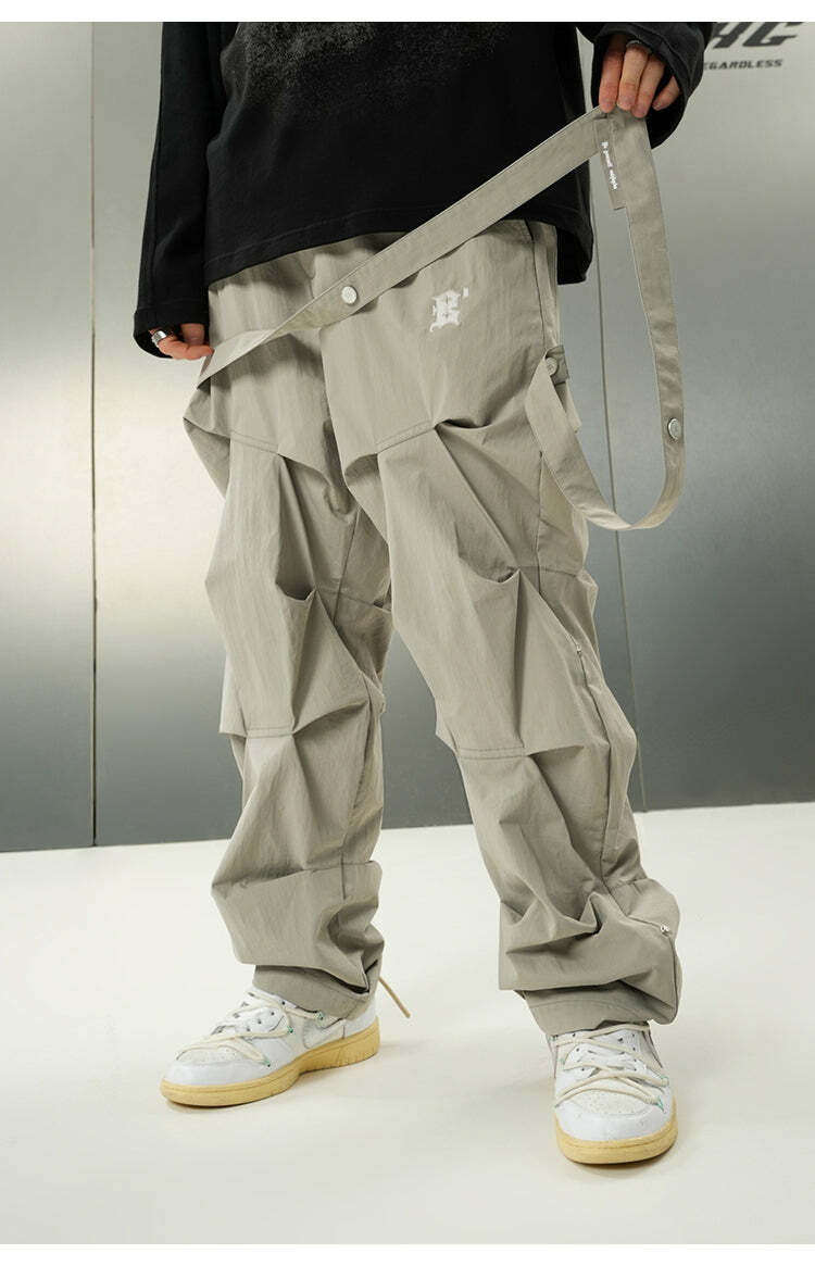 BJHG Y2K Ruched Cargo Pants - 90s Grunge, Retro Summer Outfits, Y2K Fashion Essentials