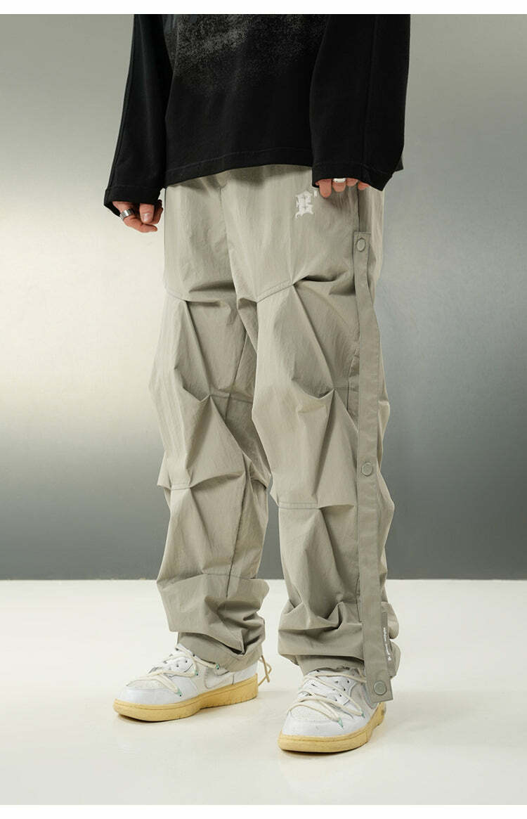BJHG Y2K Ruched Cargo Pants - 90s Grunge Summer Outfit, Retro Hip Hop Fashion