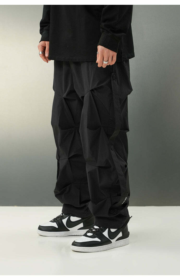 BJHG Y2K Ruched Cargo Pants - 90s Grunge Summer Outfit, Retro Hip Hop Fashion