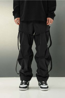 BJHG Y2K Ruched Cargo Pants - 90s Grunge Summer Outfit, Retro Hip Hop Fashion