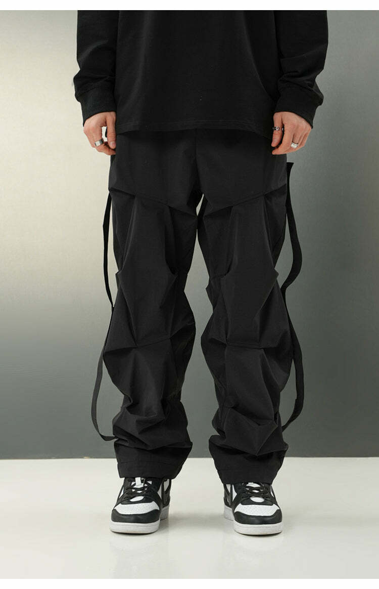 BJHG Y2K Ruched Cargo Pants - 90s Grunge Summer Outfit, Retro Hip Hop Fashion
