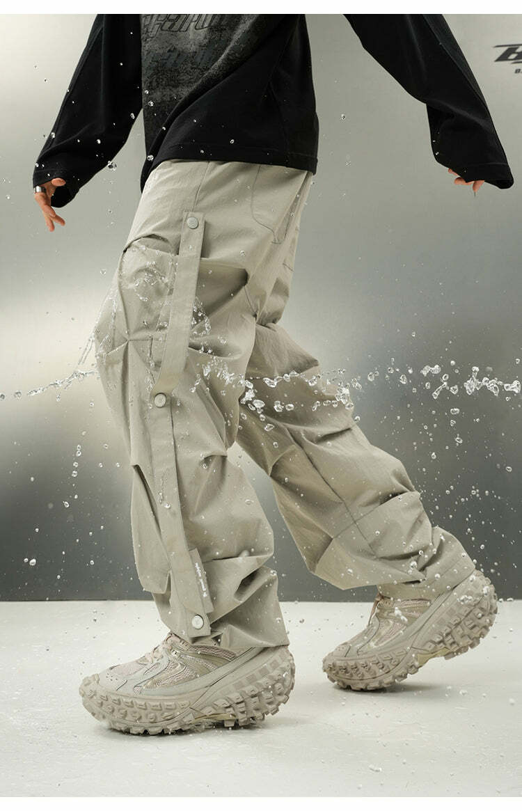 BJHG Y2K Ruched Cargo Pants - 90s Grunge Summer Outfit, Retro Hip Hop Fashion