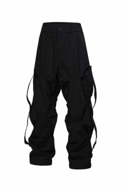BJHG Y2K Ruched Cargo Pants - 90s Grunge Summer Outfit, Retro Hip Hop Fashion