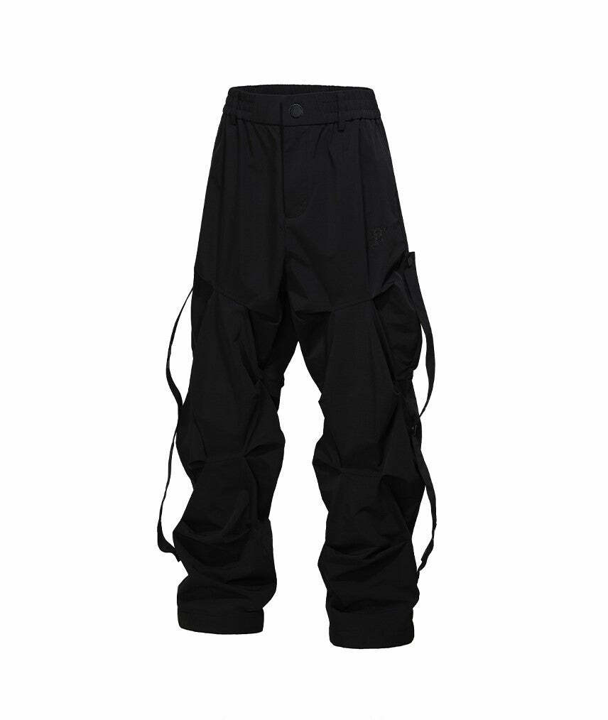 BJHG Y2K Ruched Cargo Pants - 90s Grunge Summer Outfit, Retro Hip Hop Fashion