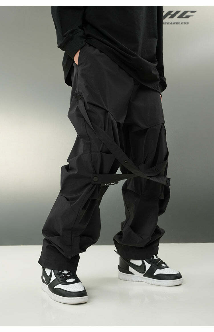 BJHG Y2K Ruched Cargo Pants - 90s Grunge Summer Outfit, Retro Hip Hop Fashion