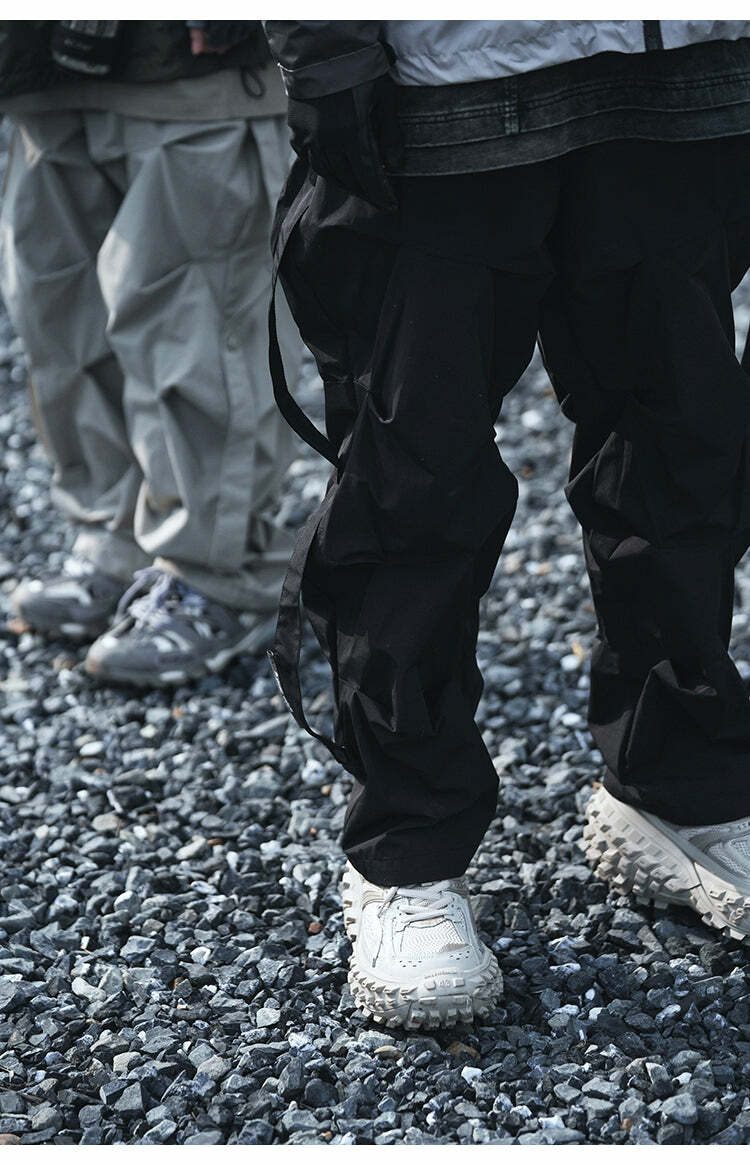 BJHG Y2K Ruched Cargo Pants - 90s Grunge Summer Outfit, Retro Hip Hop Fashion