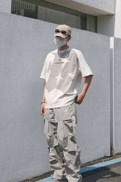 BJHG Y2K Ruched Cargo Pants - 90s Grunge Summer Outfit, Retro Hip Hop Fashion