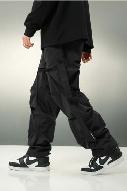 BJHG Y2K Ruched Cargo Pants - 90s Grunge Summer Outfit, Retro Hip Hop Fashion
