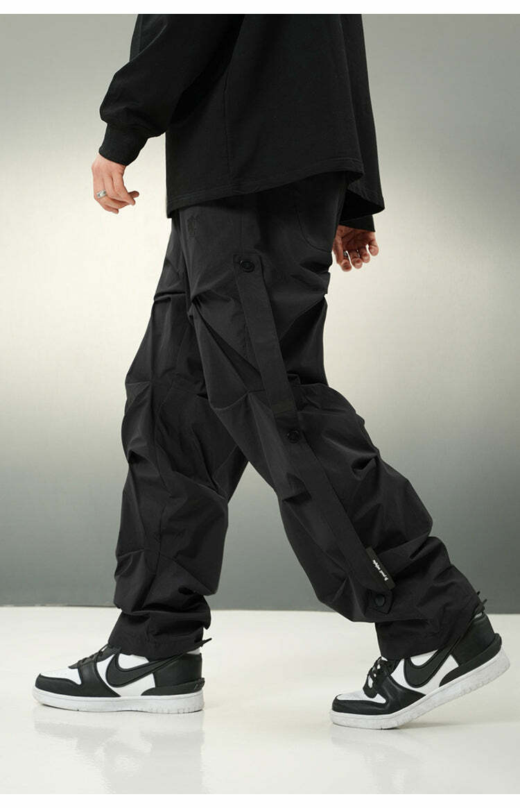 BJHG Y2K Ruched Cargo Pants - 90s Grunge Summer Outfit, Retro Hip Hop Fashion