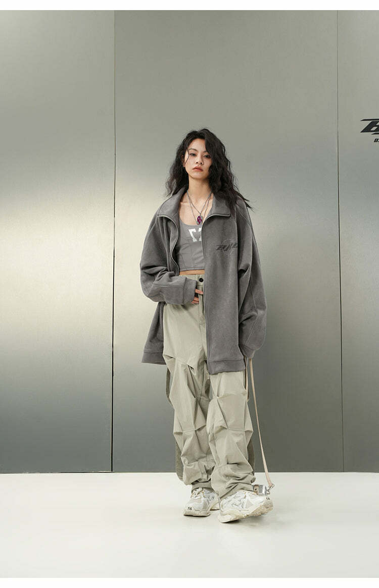 BJHG Y2K Ruched Cargo Pants - 90s Grunge Summer Outfit, Retro Hip Hop Fashion