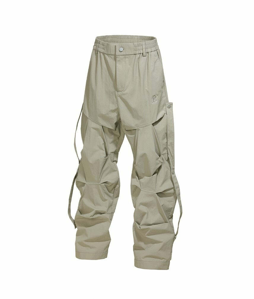 BJHG Y2K Ruched Cargo Pants - 90s Grunge Summer Outfit, Retro Hip Hop Fashion