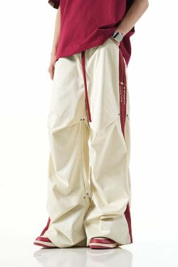 BJHG Y2K Ruched Stud Lounge Pants - 90s Grunge, Retro Style, Summer Y2K Outfits