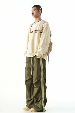 BJHG Y2K Ruched Stud Lounge Pants - 90s Grunge, Retro Style, Summer Y2K Outfits