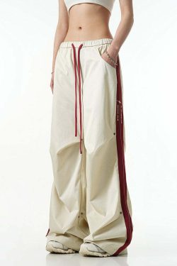 BJHG Y2K Ruched Stud Lounge Pants - 90s Grunge, Retro Style, Summer Y2K Outfits